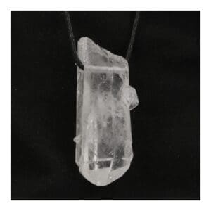 Bergkristal ruwe punt hanger doorboord