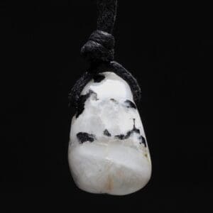 Witte maansteen hanger doorboord