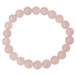 Rozenkwarts armband met 8mm kralen aan rekbaar koord