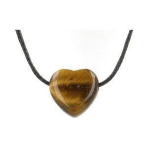 Tijgeroog hartje hanger doorboord an 2cm breed