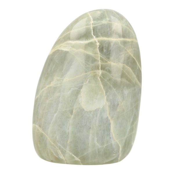 Fraaie lichte groene maansteen gepolijste zuil 'D' van ruim 11cm hoog