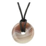 Fraaie Botswana agaat donut hanger met diameter van 2,5cm