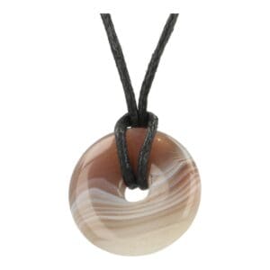 Fraaie Botswana agaat donut hanger met diameter van 2,5cm