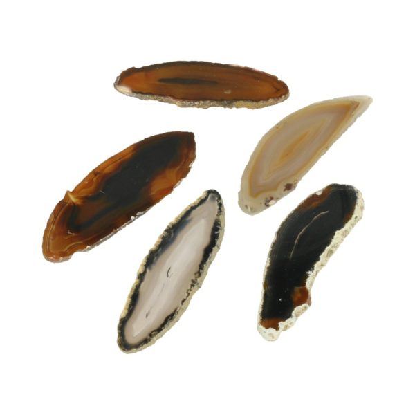 Leuke agaat schijfjes van 4-6cm lengte