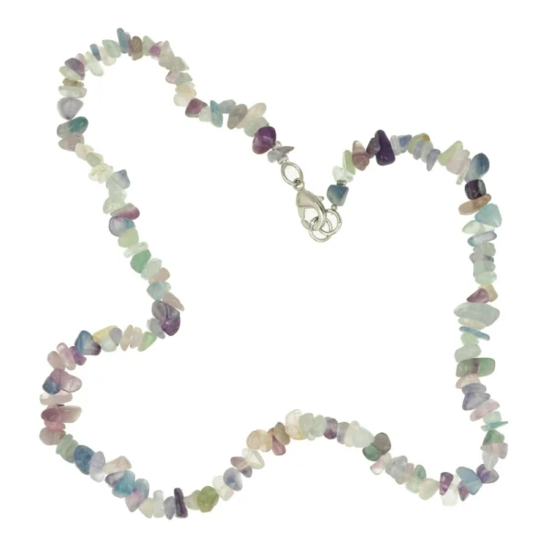 Fraaie regenboog fluoriet ketting split van 45cm lang