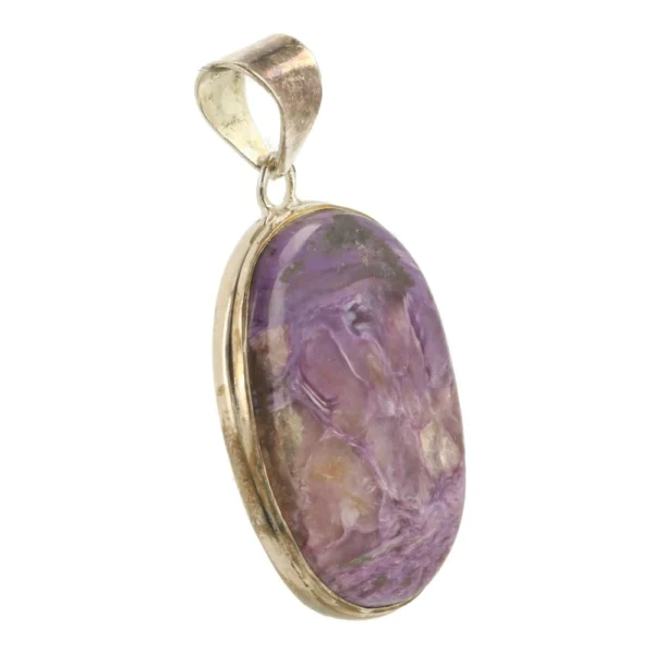 Fraaie paarse charoiet hanger in zilver 'nr2'