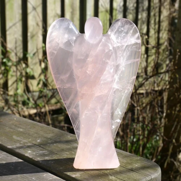Grote rozenkwarts engel XL van 19cm hoog nr2
