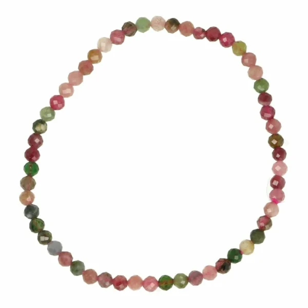 Topkwaliteit toermalijn armband met facet geslepen kralen van 3mm met meerdere kleuren toermalijn
