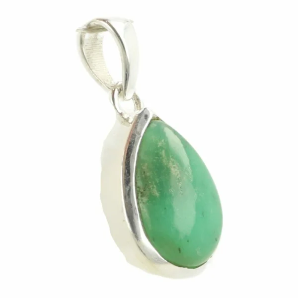 Fraaie chrysopraas hanger in zilver nr2
