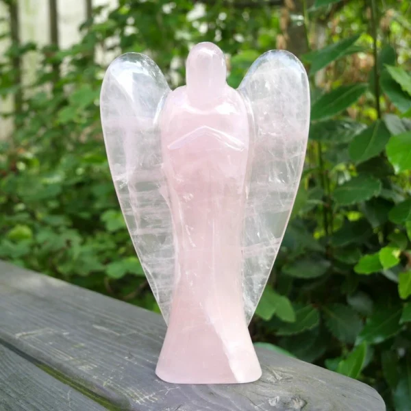 Fraaie rozenkwarts engel XL van maar liefst 20cm hoog uit Brazilië 'nr1'