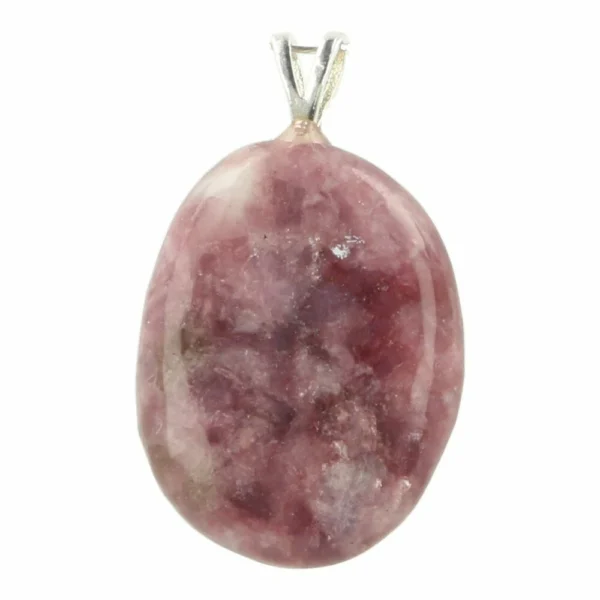 A-kwaliteit lepidoliet hanger met oogje van zilver