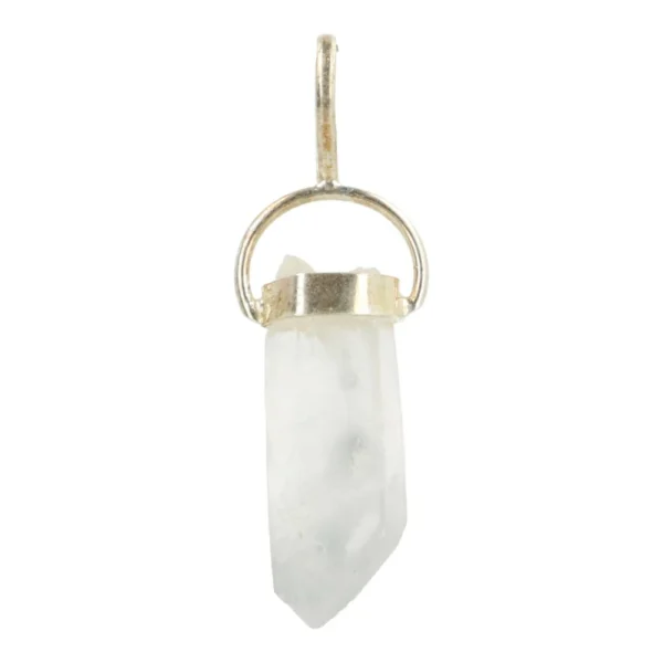 Blue Tara kwarts hanger ruw (nr.2) uit Brazilie met zilveren oogje