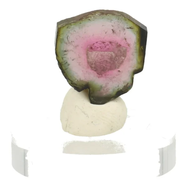 Fraai schijfje van een watermeloen toermalijn kristal 'nr1' uit Brazilië